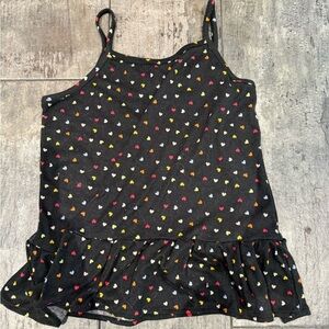 art class Black Camisole with Colorful Hearts
